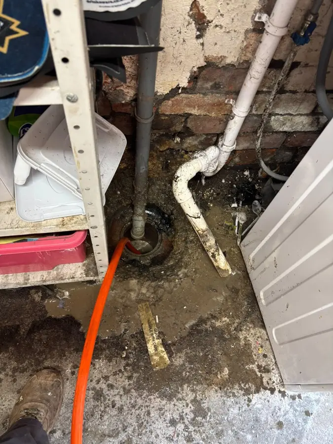 Jetting hose running into the gully area in Worsthorne