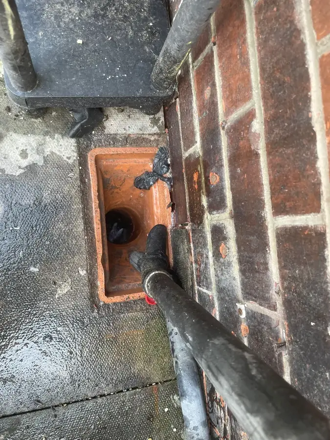 The gully connection after clearing on Berkley Crescent, Burnley