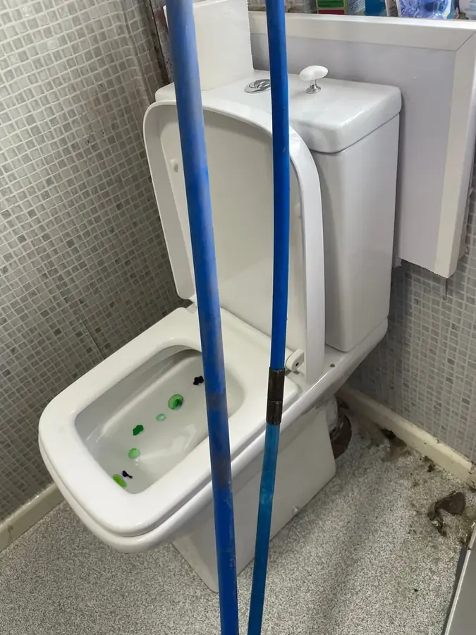 The affected toilet during the works on Brunshaw Avenue, Burnley