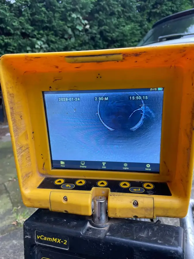 CCTV footage of the pipe running clear after root cutting on Constable Avenue, Burnley
