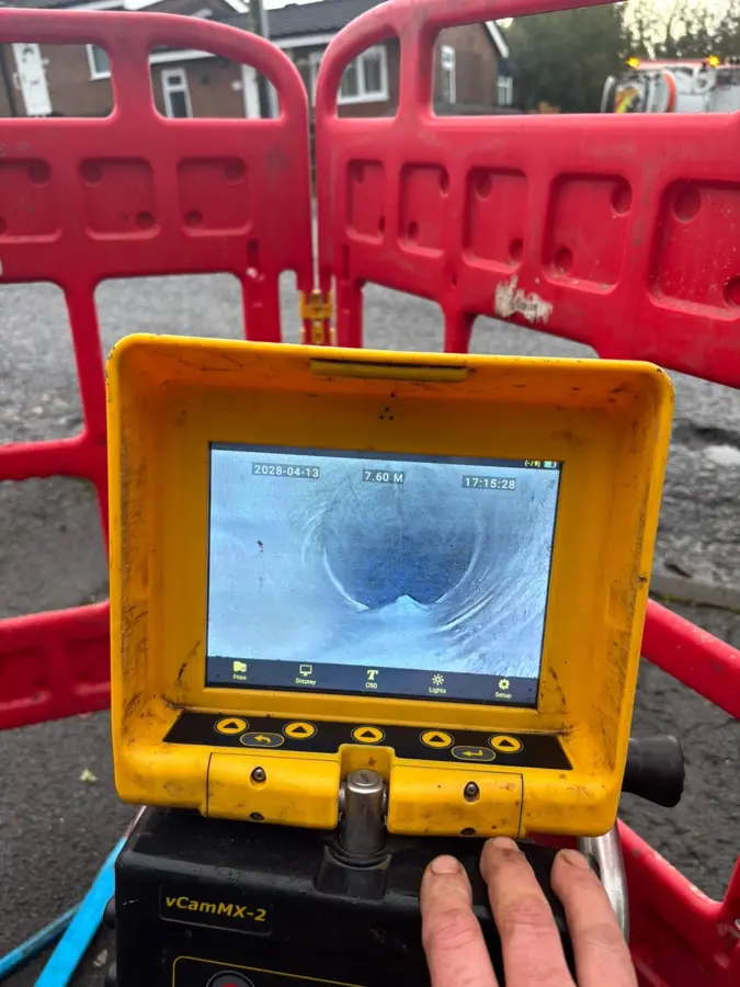 CCTV unit set up behind barriers on Finsley View, Briercliffe