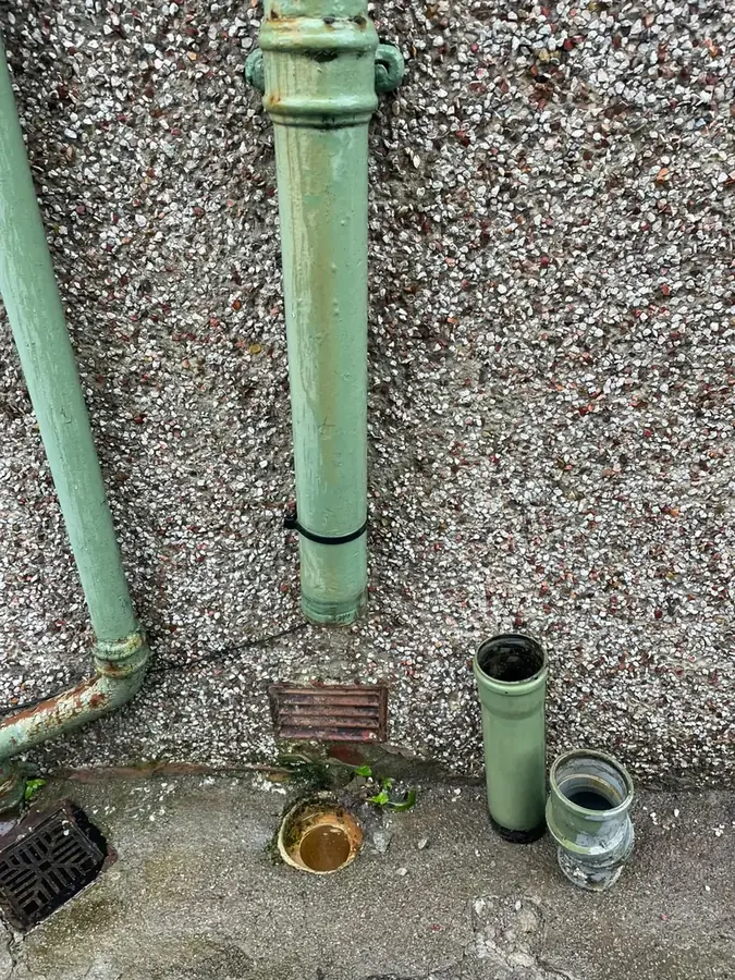 The drainage connections at the rear of the property on Squire Road, Nelson